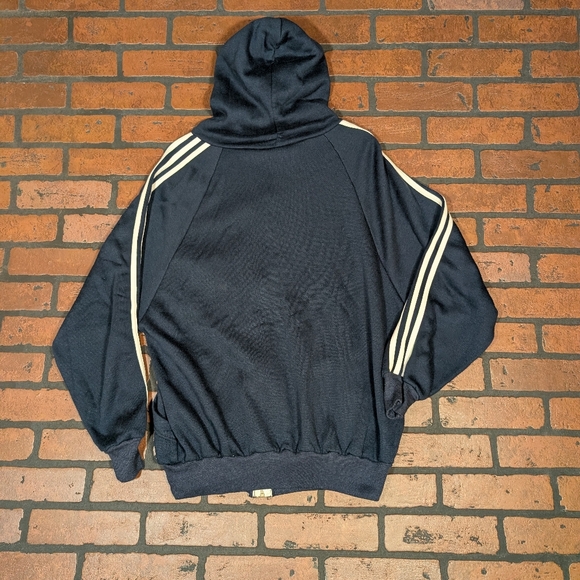Vintage Adidas Men's L Full-Zip Hoodie - Navy - Picture 6 of 11